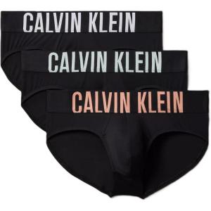 imageCalvin Klein mens Intense Power 3pack Hip BriefBlack Bodies W Papaya Punch  White  Moonlight Jade Logos