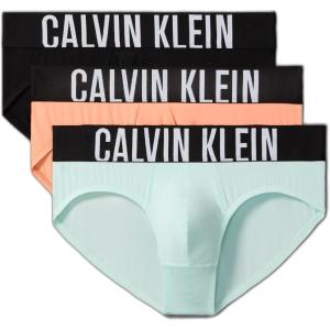 imageCalvin Klein mens Intense Power 3pack Hip BriefPapaya Punch  Black  Moonlight Jade