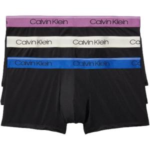 imageCalvin Klein mens Underwear Micro Stretch 3 Pack TrunkBlack Bodies W Ameythyst  Silver Birch  Midnight