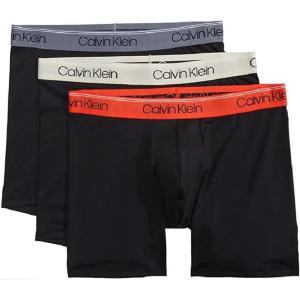 imageCalvin Klein mens Underwear Micro Stretch 3 Pack TrunkBlack Bodies W Asphalt Grey  Mudstone  Acid Orange
