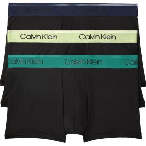 imageCalvin Klein mens Underwear Micro Stretch 3 Pack TrunkBlack Bodies W Cobalt Sapphire  Spring  Distorted Blue