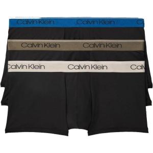 imageCalvin Klein mens Underwear Micro Stretch 3 Pack TrunkBlack Bodies W Polaris Blue  Aspen  Dove Wbs