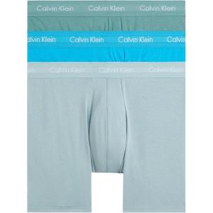 imageCalvin Klein mens Underwear Micro Stretch 3 Pack TrunkBlue Vivid Blue  Arona  Sagebush Green