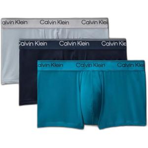 imageCalvin Klein mens Underwear Micro Stretch 3 Pack TrunkSleet  Teal Marine  Shoreline