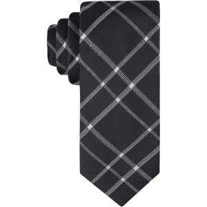 imageCalvin Klein Mens Black Solid and Pattern Neckties  Classic Dress Ties for Work Weddings ampamp Formal wearBlack Plaid