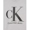 imageCalvin Klein Boys Short Sleeve Logo Crew Neck TShirt Soft Comfortable Relaxed FitBig Logo Light Grey Heather