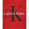 imageCalvin Klein Boys Short Sleeve Logo Crew Neck TShirt Soft Comfortable Relaxed FitCk Racing Red