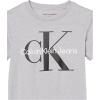 imageCalvin Klein Boys Short Sleeve Logo Crew Neck TShirt Soft Comfortable Relaxed FitClassic Mono Grey Heather
