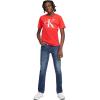 imageCalvin Klein Boys Short Sleeve Logo Crew Neck TShirt Soft Comfortable Relaxed FitOld School Racing Red