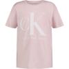 imageCalvin Klein Boys Short Sleeve Logo Crew Neck TShirt Soft Comfortable Relaxed FitBig Logo Pink Frost
