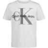 imageCalvin Klein Boys Short Sleeve Logo Crew Neck TShirt Soft Comfortable Relaxed FitClassic Mono White