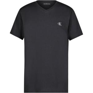 imageCalvin Klein Boys Short Sleeve Solid VNeck TShirt Soft Comfortable Relaxed FitHemisphere Blue