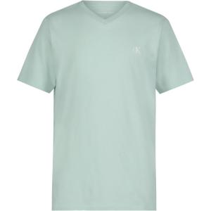 imageCalvin Klein Boys Short Sleeve Solid VNeck TShirt Soft Comfortable Relaxed FitLight Sage