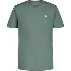 imageCalvin Klein Boys Short Sleeve Solid VNeck TShirt Soft Comfortable Relaxed FitSagebrush Green