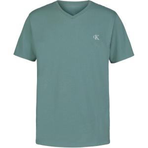 imageCalvin Klein Boys Short Sleeve Solid VNeck TShirt Soft Comfortable Relaxed FitTeal