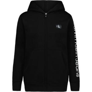 imageCalvin Klein boys Long Sleeve Full Zip Fleece HoodieCkj Black
