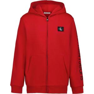 imageCalvin Klein boys Long Sleeve Full Zip Fleece HoodieCkj Racing Red