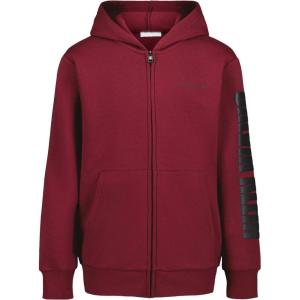 imageCalvin Klein boys Long Sleeve Full Zip Fleece HoodieImpact Cabernet