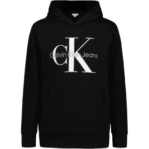 imageCalvin Klein boys Long Sleeve Pullover Fleece HoodieOld School Black