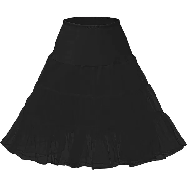 Abaowedding Flower Girls Hoopless Petticoat Crinoline Childs Tutu Underskirt SlipsLongblack