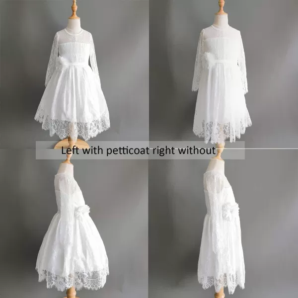 Abaowedding Flower Girls Hoopless Petticoat Crinoline Childs Tutu Underskirt SlipsShortwhite
