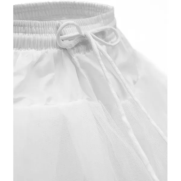 Abaowedding Flower Girls Hoopless Petticoat Slip with 3 Layers Elastic Kids Crinoline UnderskirtWhite 1