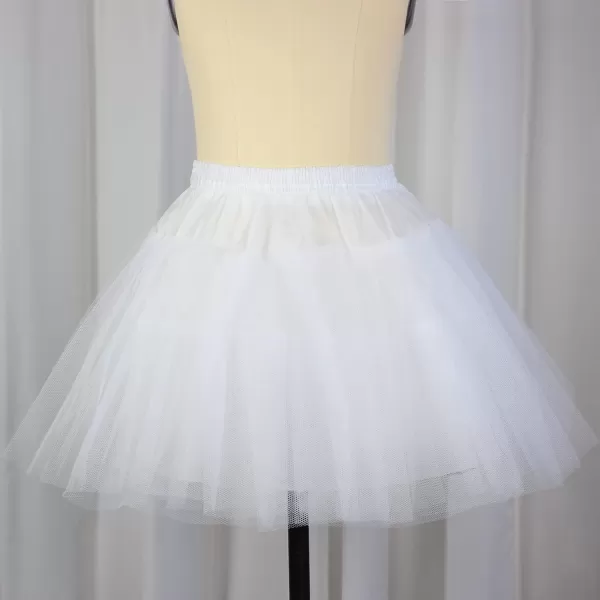 Abaowedding Flower Girls Hoopless Petticoat Slip with 3 Layers Elastic Kids Crinoline UnderskirtWhite 1