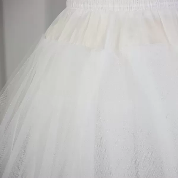 Abaowedding Flower Girls Hoopless Petticoat Slip with 3 Layers Elastic Kids Crinoline UnderskirtWhite 1