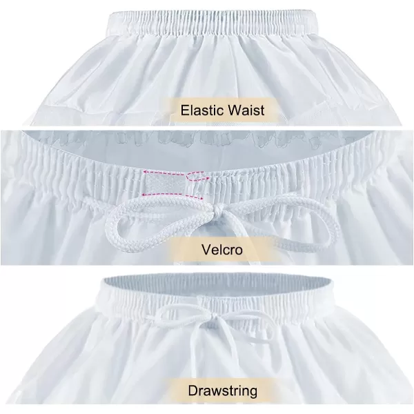 Abaowedding Flower Girls Petticoat with 2 Hoops Full Slip Elastic Childs Crinoline UnderskirtWhite