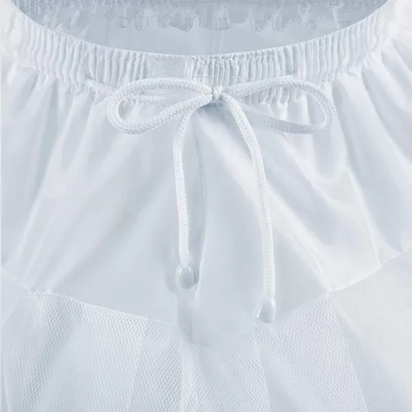 Abaowedding Flower Girls Petticoat with 2 Hoops Full Slip Elastic Childs Crinoline UnderskirtWhite