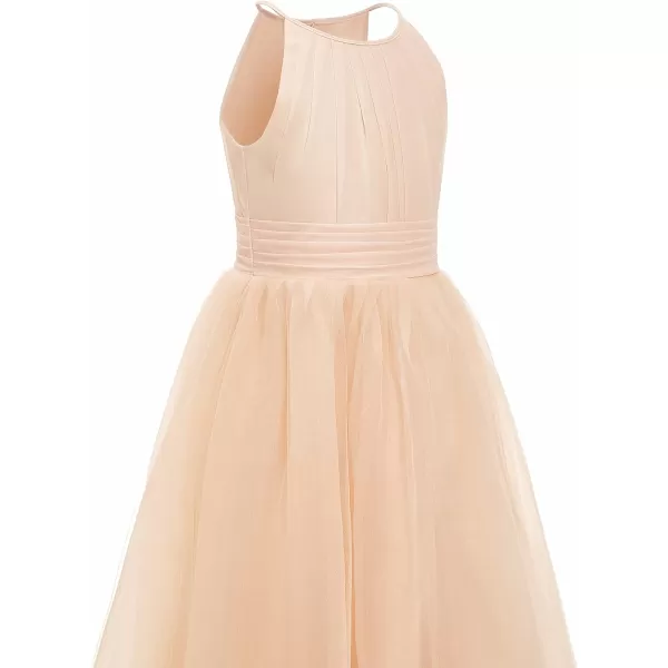 Abaowedding Flower Girls Tulle Chiffon Dresses Kids Wedding Party Pageant Ball GownsChampagne