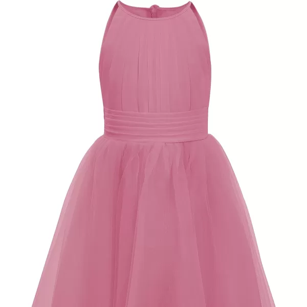 Abaowedding Flower Girls Tulle Chiffon Dresses Kids Wedding Party Pageant Ball GownsPink