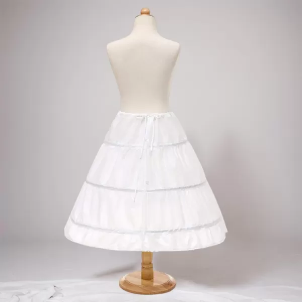 Abaowedding Girls 3 Hoops Petticoat Full Slip Flower Girl Crinoline SkirtBlack
