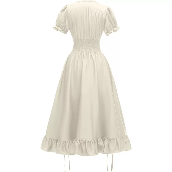 Abaowedding Women Renaissance Costumes Medieval Dress Victorian High Low DressApricot
