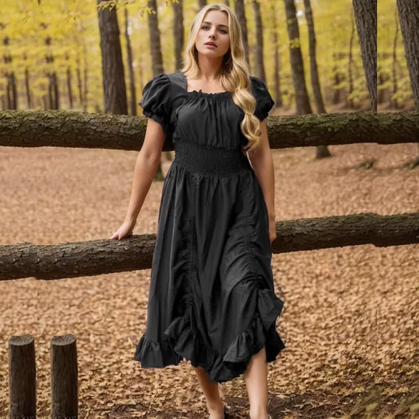 Abaowedding Women Renaissance Costumes Medieval Dress Victorian High Low DressBlack