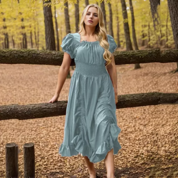 Abaowedding Women Renaissance Costumes Medieval Dress Victorian High Low DressLight Blue