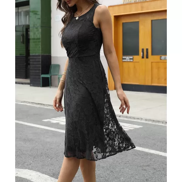 Abaowedding Womens Cocktail Dress Floral Lace Short Formal Wedding Bridal GownBlack
