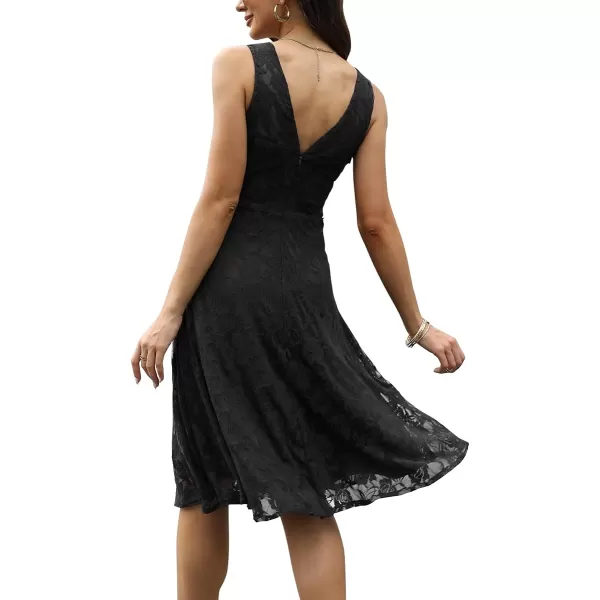 Abaowedding Womens Cocktail Dress Floral Lace Short Formal Wedding Bridal GownBlack