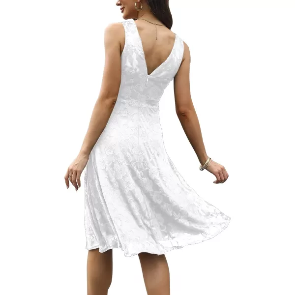 Abaowedding Womens Cocktail Dress Floral Lace Short Formal Wedding Bridal GownWhite1