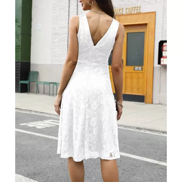 Abaowedding Womens Cocktail Dress Floral Lace Short Formal Wedding Bridal GownWhite1