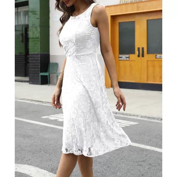 Abaowedding Womens Cocktail Dress Floral Lace Short Formal Wedding Bridal GownWhite1
