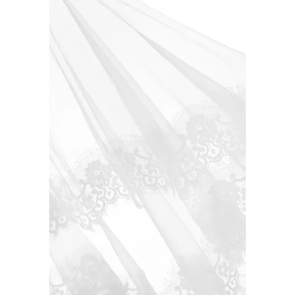 Abaowedding Womens Lace Embroidered Shrug Shawl Wrap Bolero Tulle Wedding Jacket for BrideIvory