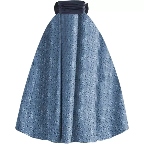 Abaowedding Womens Victorian Pioneer Costume Dress Civil War Prairie Colonial Floral DressBlue