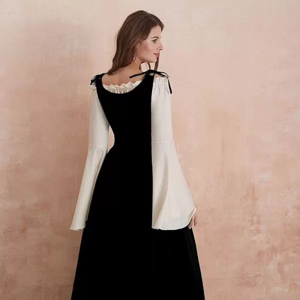 Abaowedding Womenss Medieval Renaissance Costume Cosplay Over DressBlack