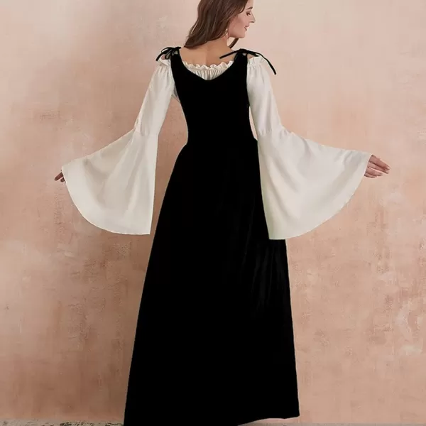 Abaowedding Womenss Medieval Renaissance Costume Cosplay Over DressBlack
