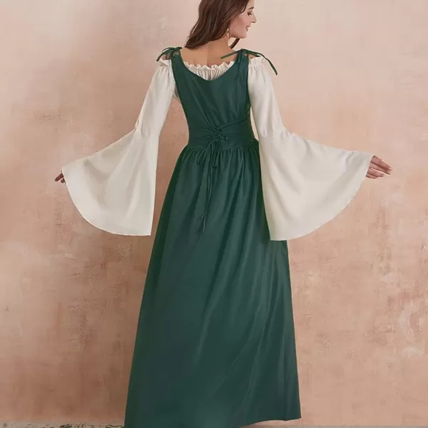 Abaowedding Womenss Medieval Renaissance Costume Cosplay Over DressDark Green