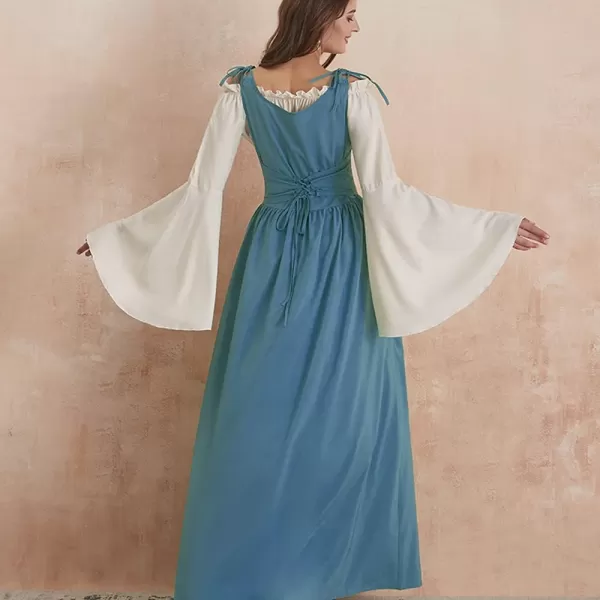 Abaowedding Womenss Medieval Renaissance Costume Cosplay Over DressFrench Blue