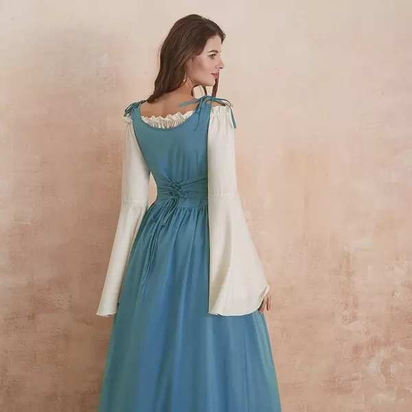 Abaowedding Womenss Medieval Renaissance Costume Cosplay Over DressFrench Blue