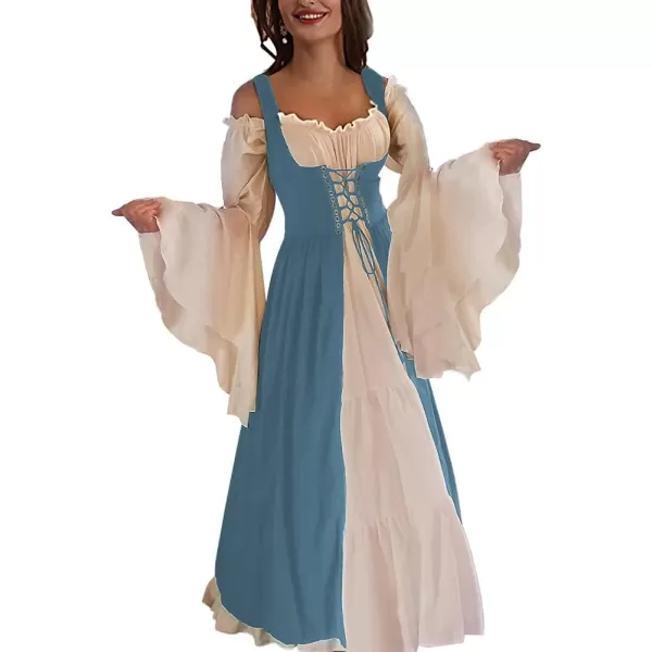 Abaowedding Womenss Medieval Renaissance Costume Cosplay Over DressFrench Blue