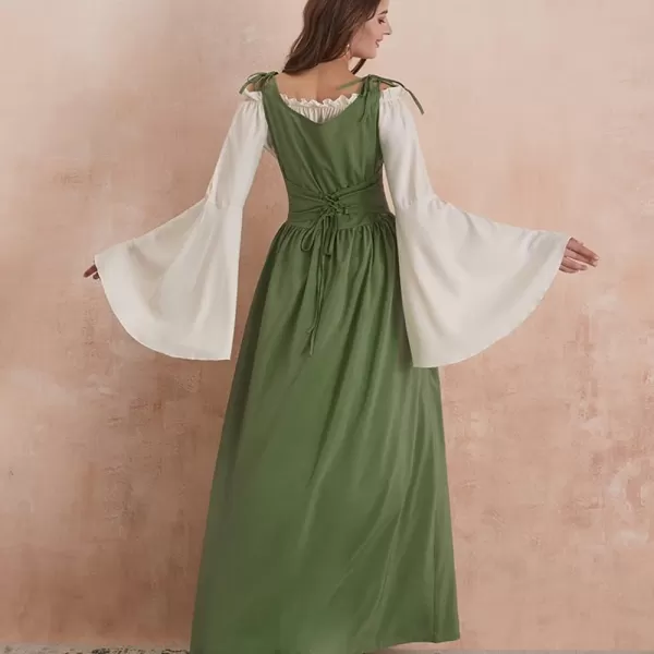 Abaowedding Womenss Medieval Renaissance Costume Cosplay Over DressGreen